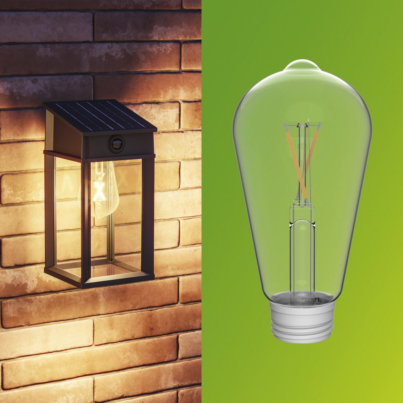 Philips LED solárne vonkajšie nástenné svietidlo Geri UE senzor, hranaté, IP44