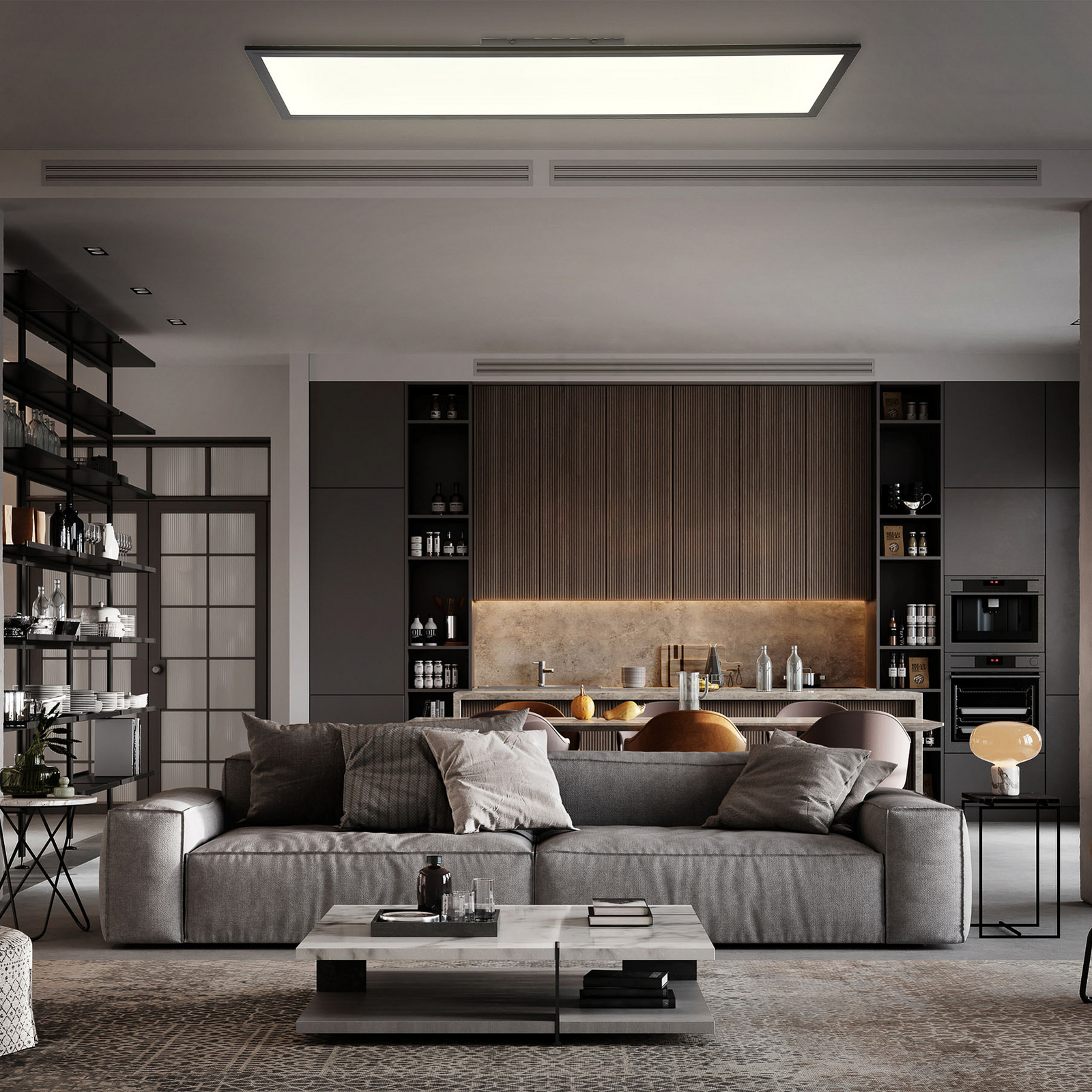 LED paneel Odin met afstandsbediening CCT, 100 x 25 cm, zwart