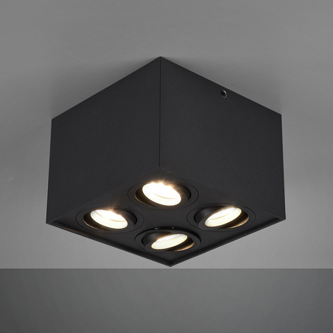 Taklampe Biscuit, 4 lyskilder, svart