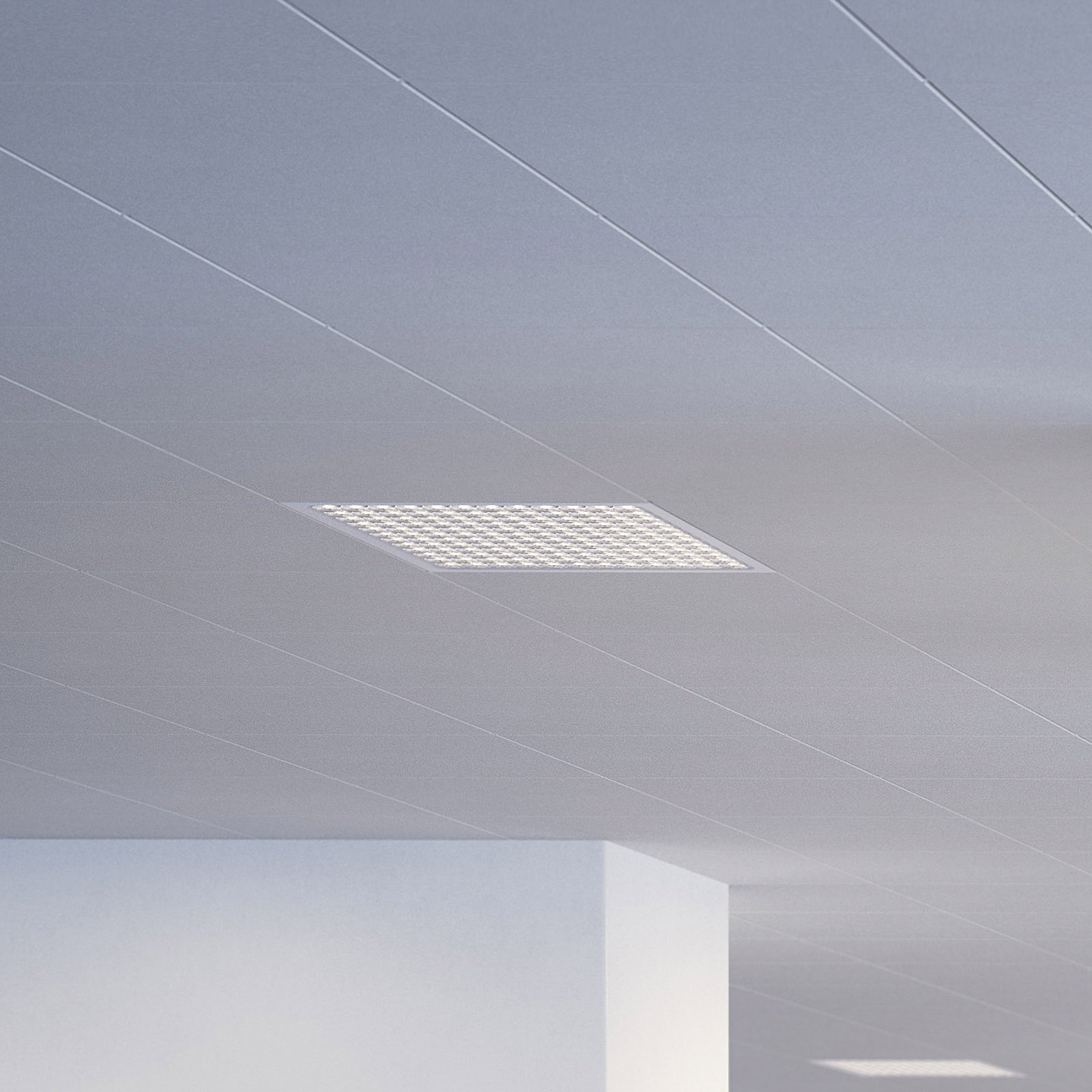 REGENT LIGHTING Regent Dime Office ceiling light 36.6cm 12W 3,000K, for Workroom / Office, metal, 12 W, energy efficiency: A+, L: 36.6 cm, W: 36.6 cm, H: 3.6 cm