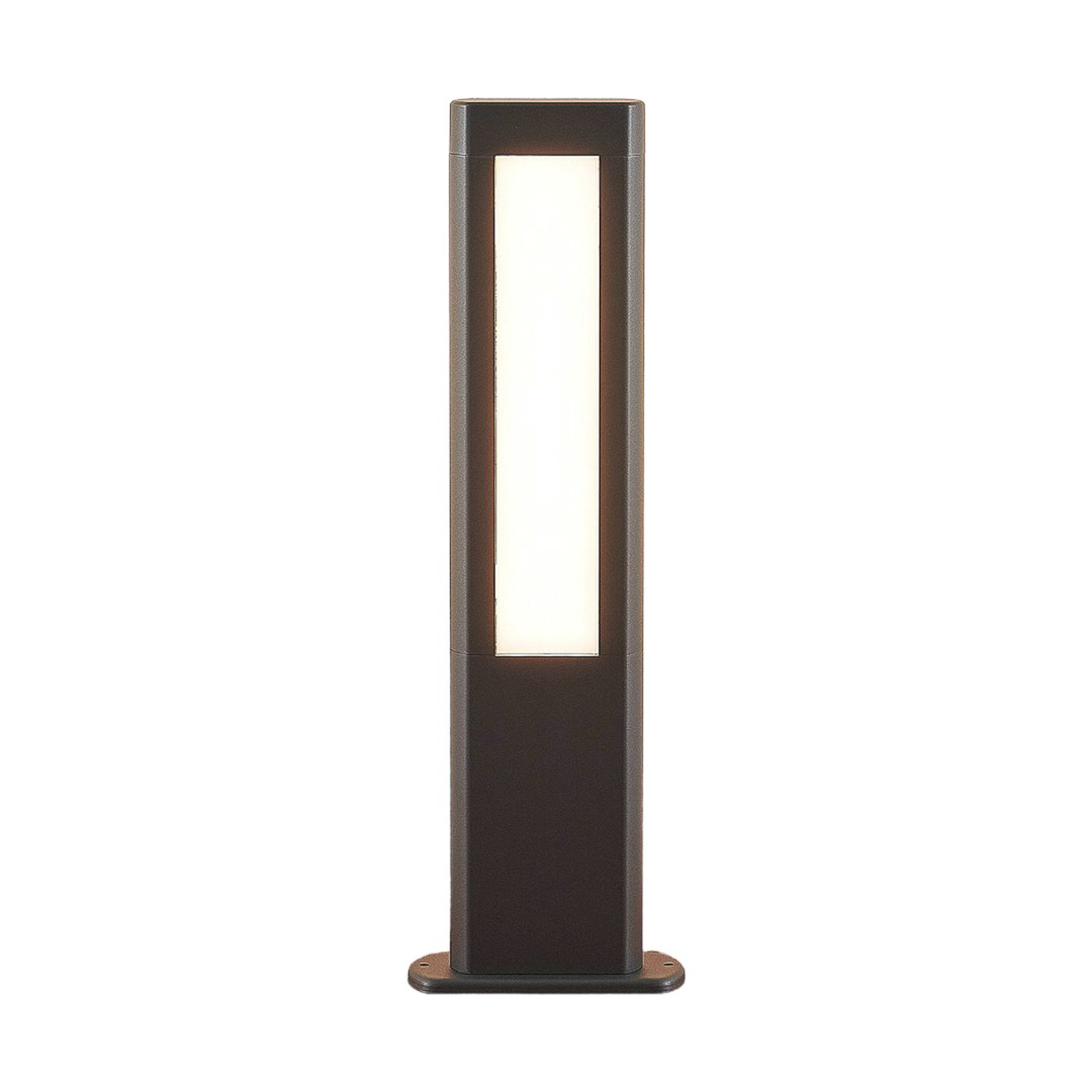 LED-sockellampa Mhairi, kantig, mörkgrå, 50 cm