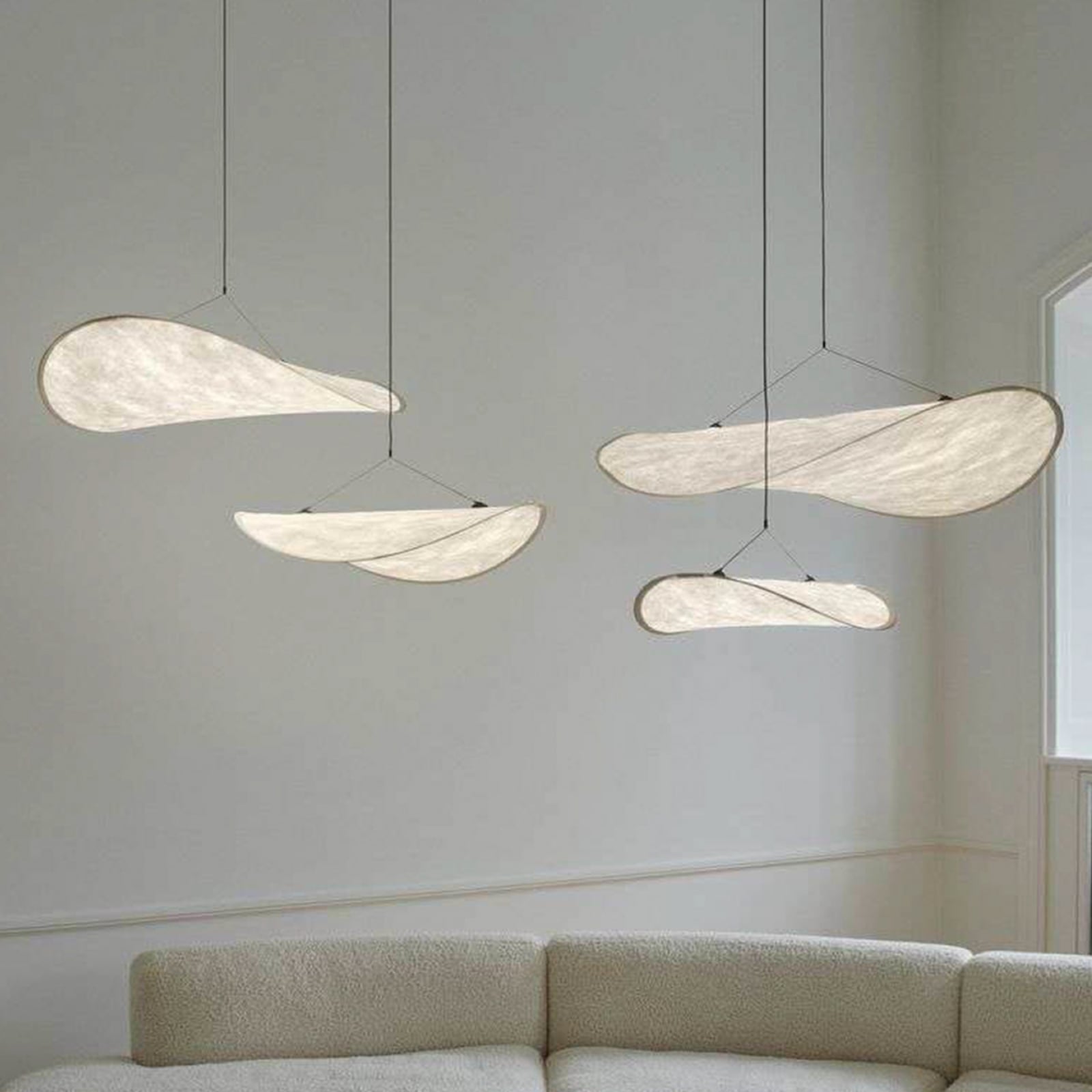 NEW WORKS Tense LED pendant light, Ø55, white, dimmable