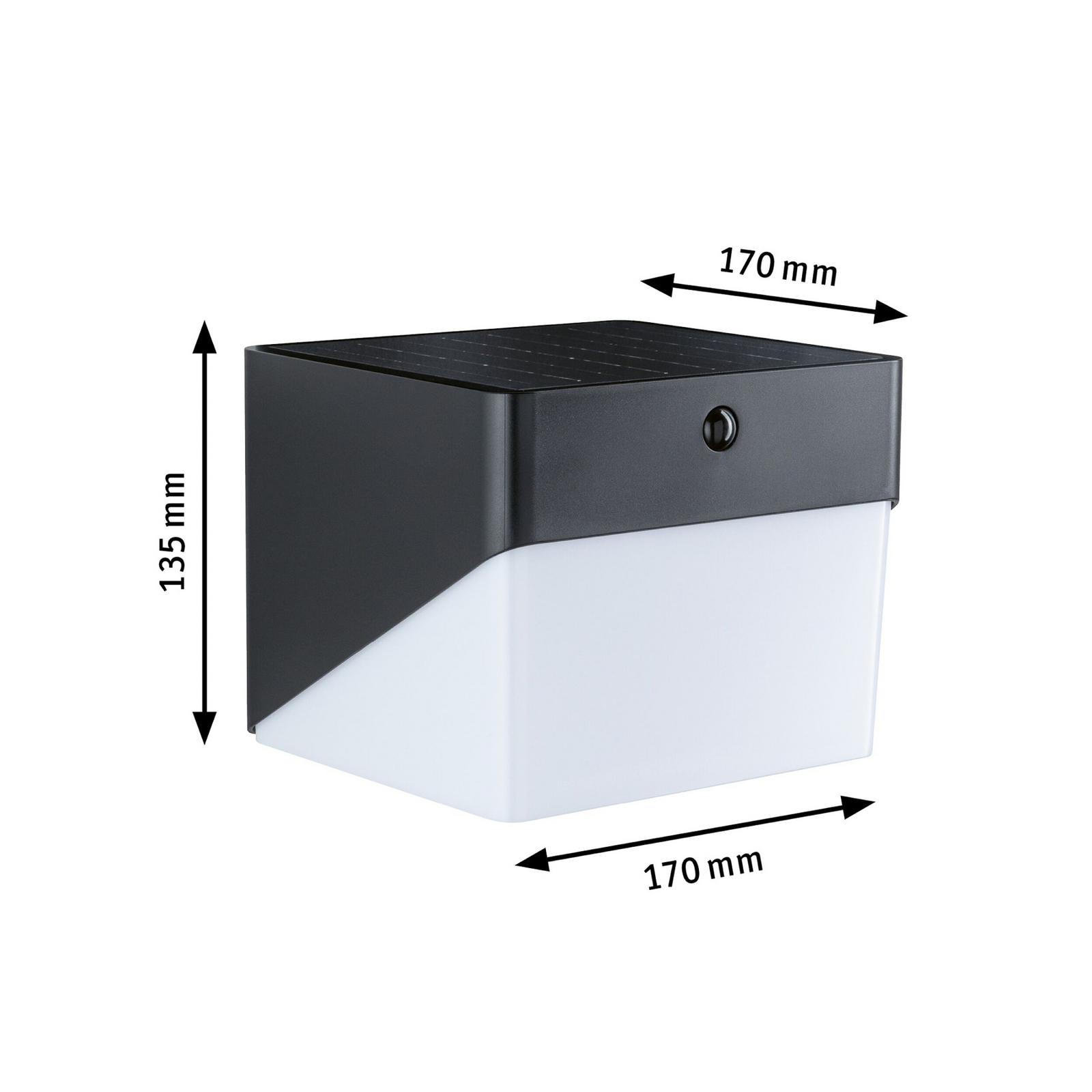 Paulmann LED sienas lampa „Lioren“, 230 V + Solar, melna, 17 cm Paulmann LED sienas lampa „Lioren“, 230 V + Solar, melna, 17 cm