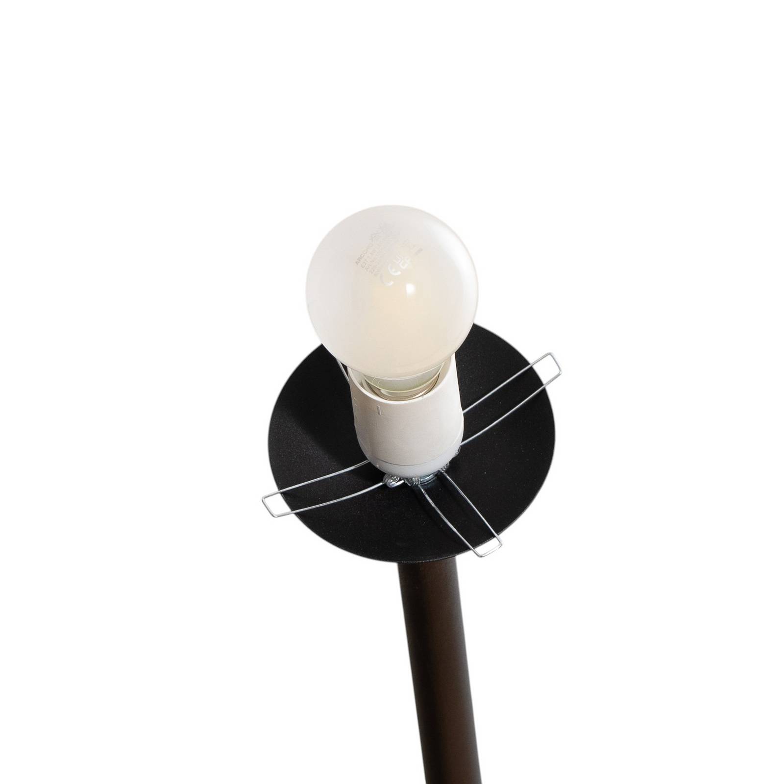 Lampa stojąca Joel, metal i szkło, czarna/biała