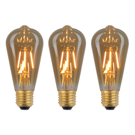 LED-Rustikalampe E27 4W Filament dimmbar 3er-Set