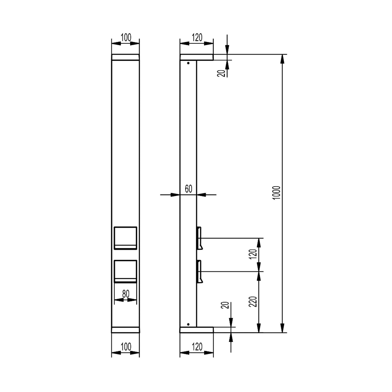 Lerna LED path light, height 100 cm, CCT, grey, sockets