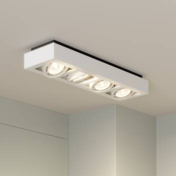 Foco de techo Ronka, 4 luces, alargado, blanco