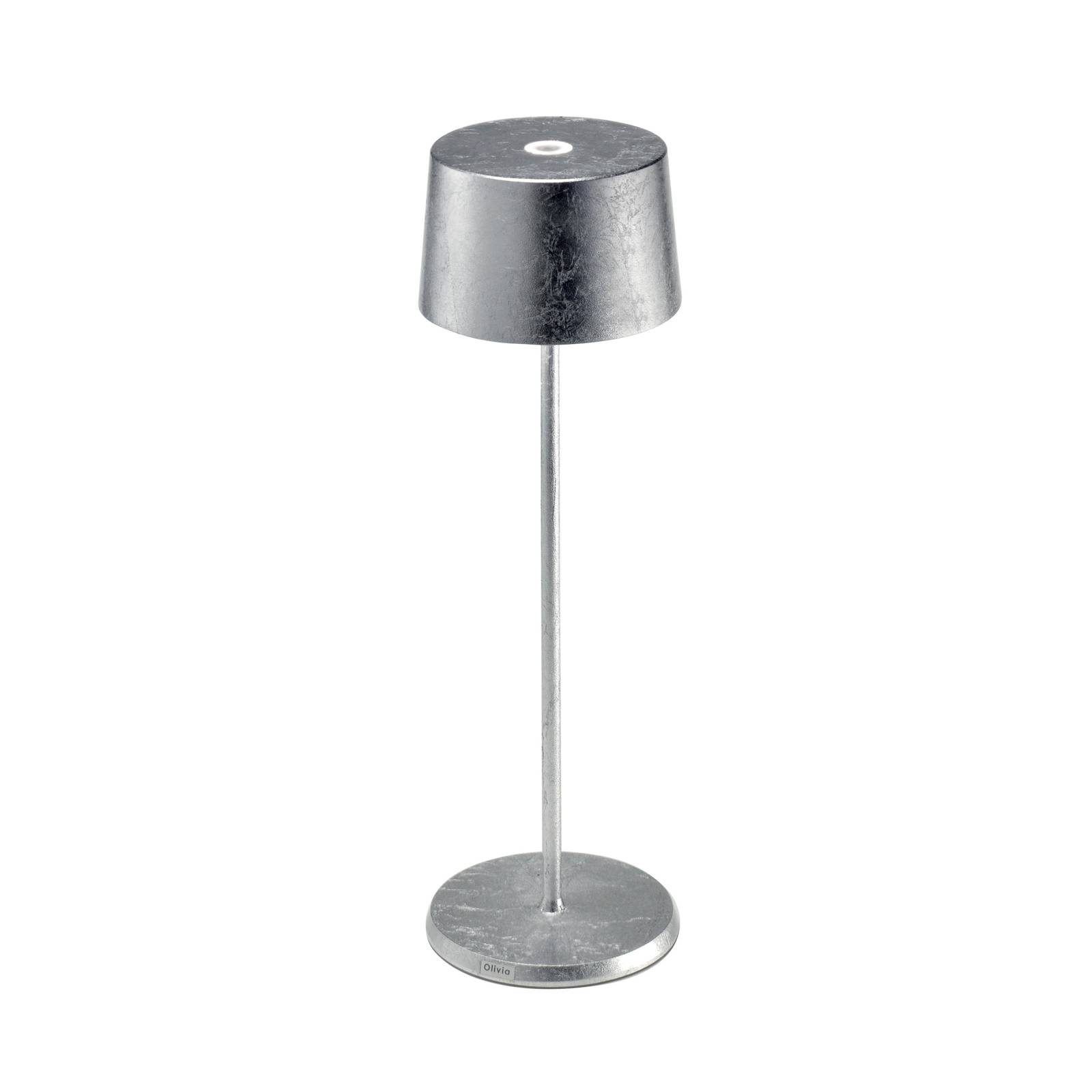Zafferano olivia 3k újratölthető asztali lámpa ezüst színben
