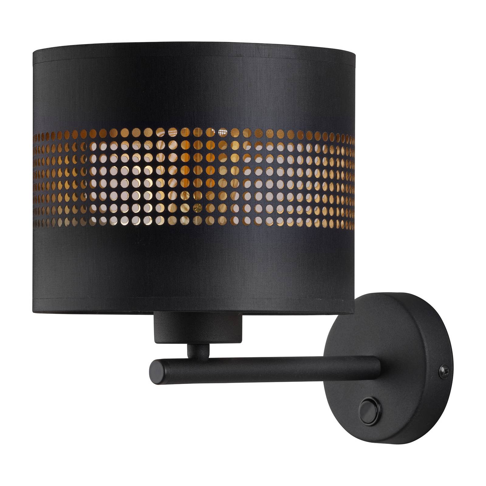 Vägglampa Tago, svart/guld