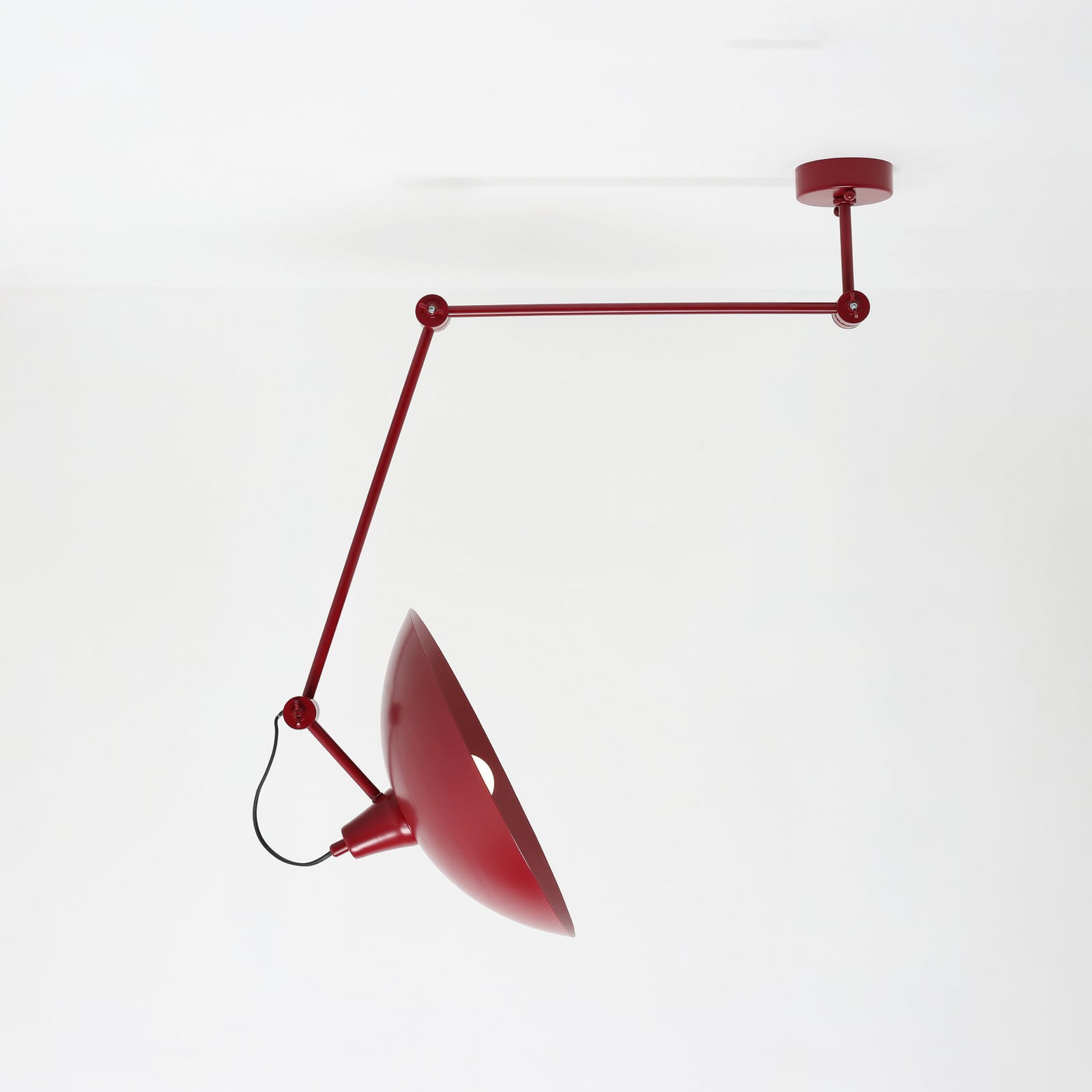 Viseća lampa Melos, crvena, Ø 36 cm, metalna - Aldex