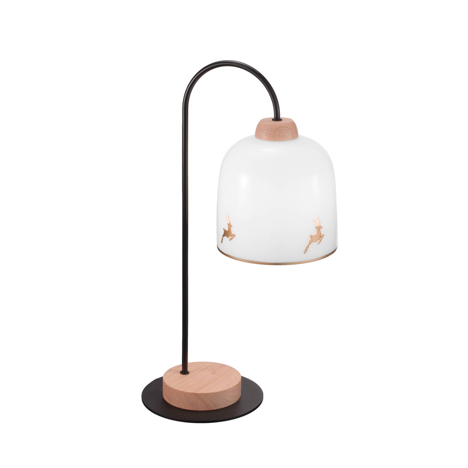 austrolux KOLARZ Lampe de table Chalet blanc/cerf doré hauteur 56 cm