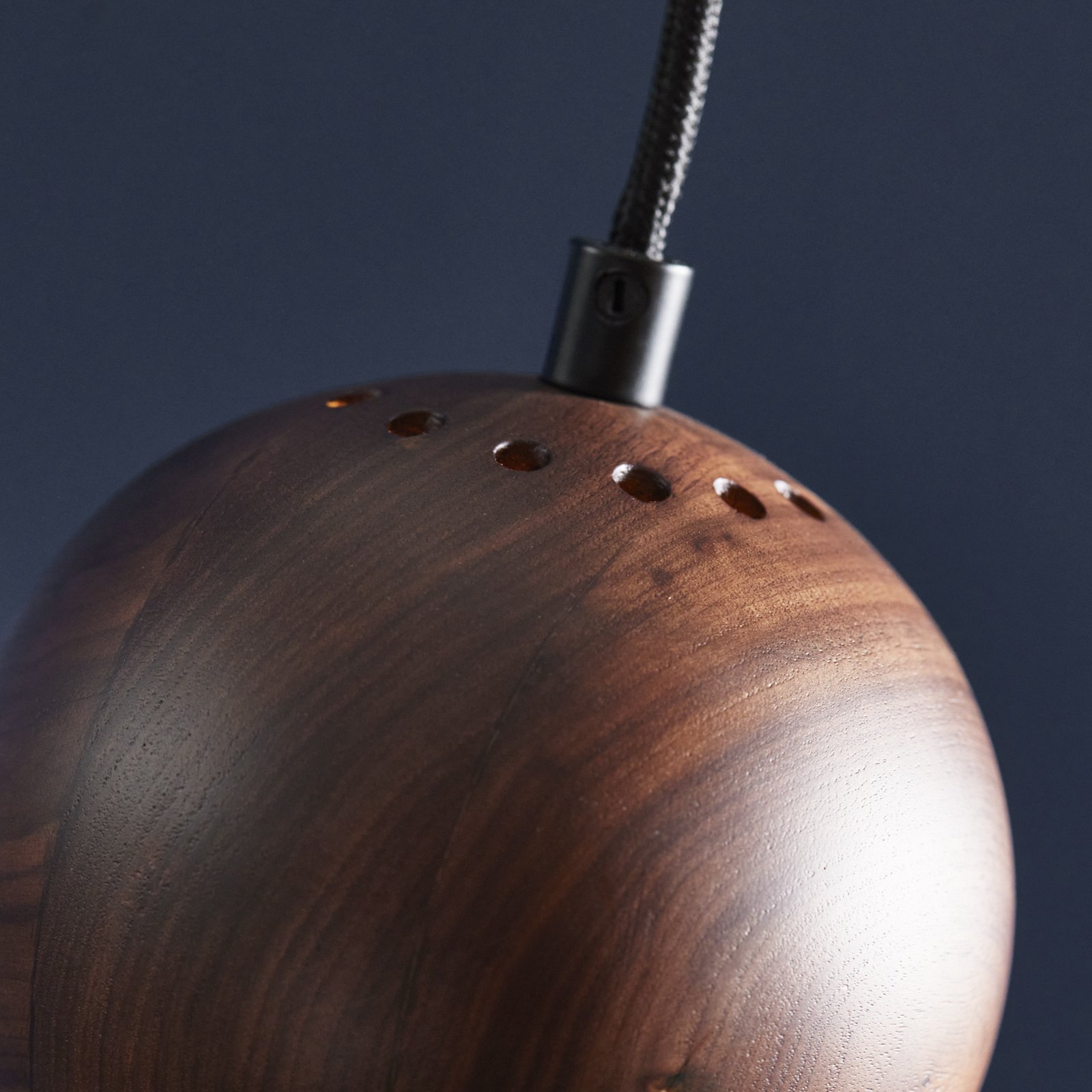 FRANDSEN pendant light Ball, walnut, Ø 12 cm, wood