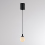 ARE LED pendant light, black, alabaster, Ø 10 cm, CCT, DALI