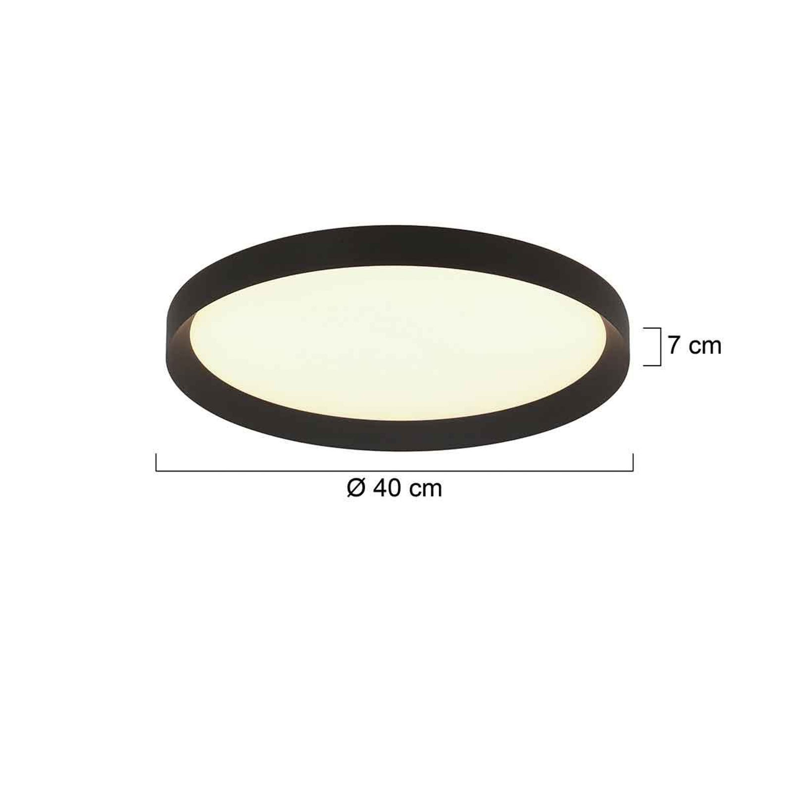 Plafonnier LED Flady, noir, Ø 40 cm, direct/indirect