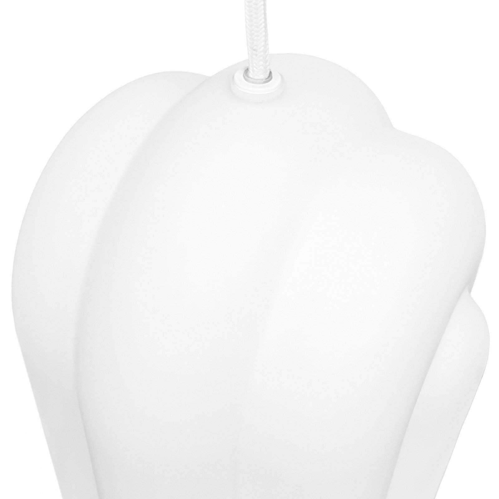 Candeeiro suspenso Lucande Lunja, branco, vidro, 1 lâmpada, E27 Candeeiro suspenso Lucande Lunja, branco, vidro, 1 lâmpada, E27
