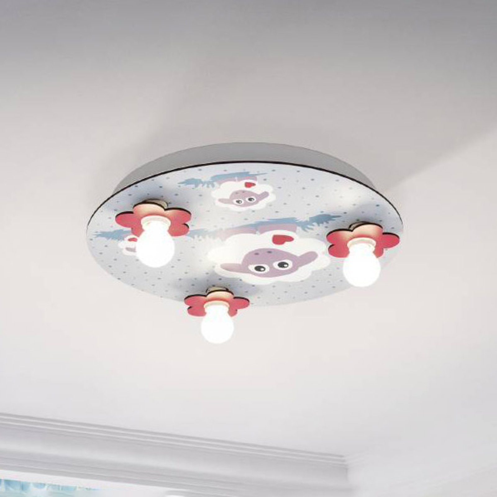 Lalelu ceiling light round, 3-bulb