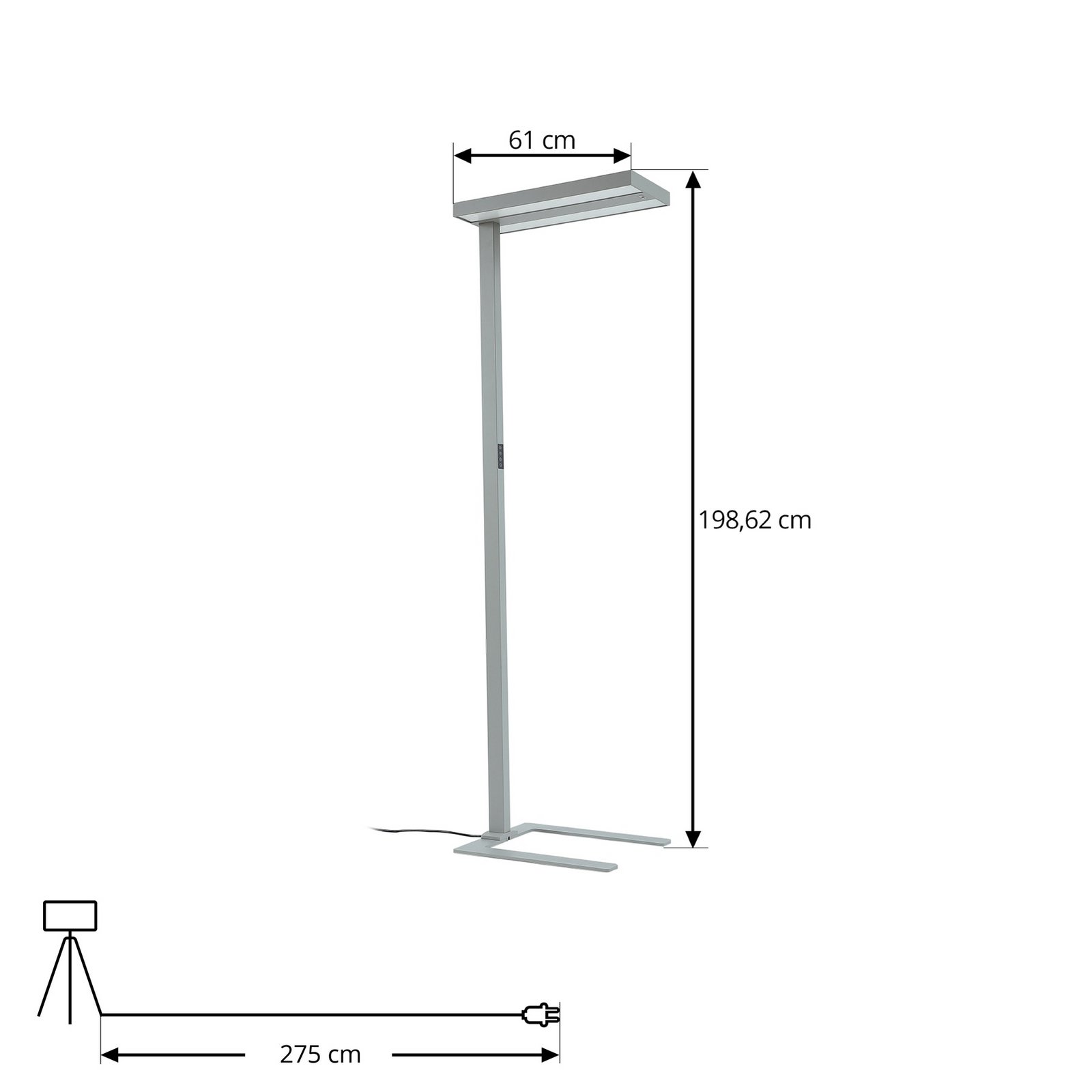 Logan Ultra LED Vloerlamp HCL CCT w/Sensor Dim. Zilver - Arcchio