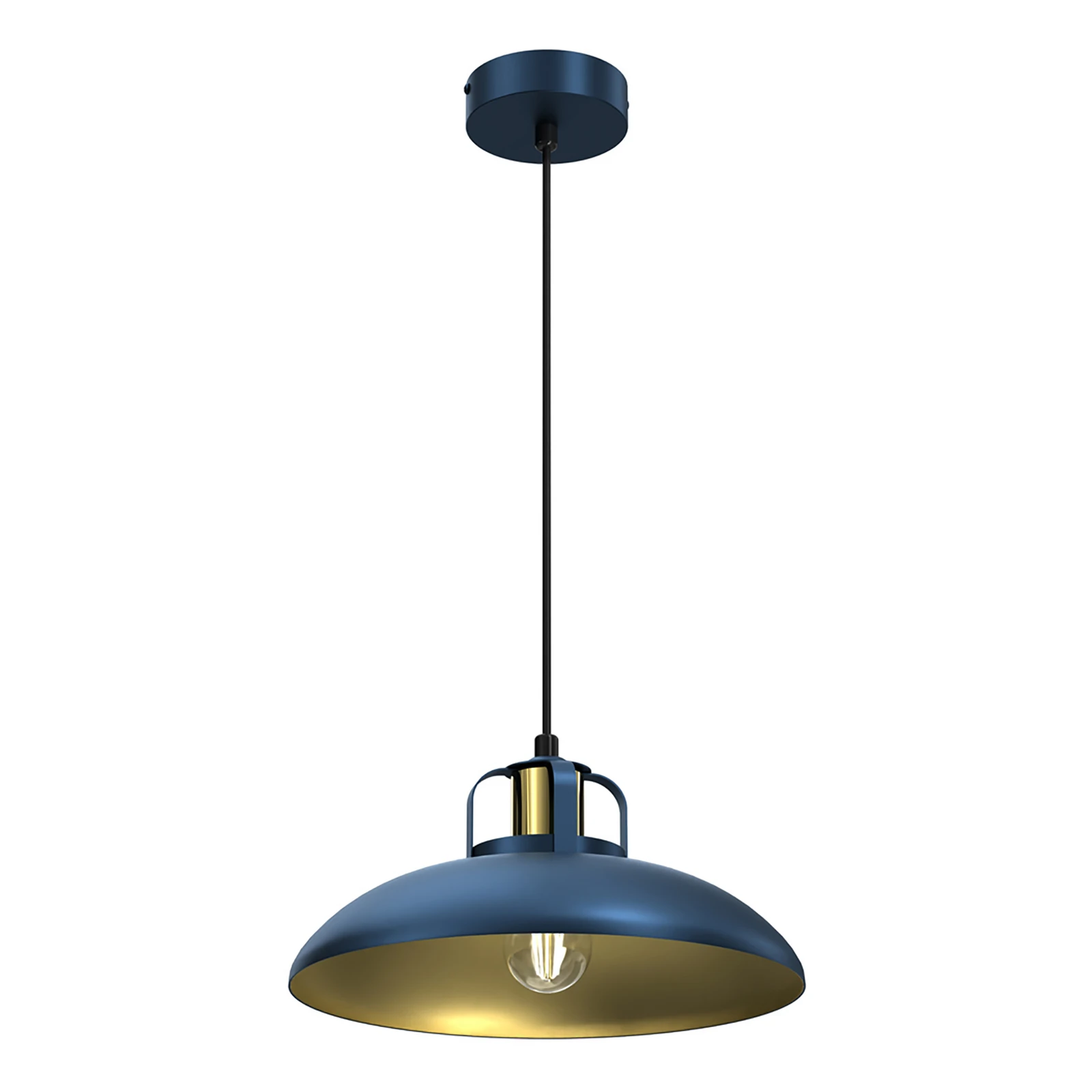 Hanglamp Felix, blauw/goud, 1-lamp