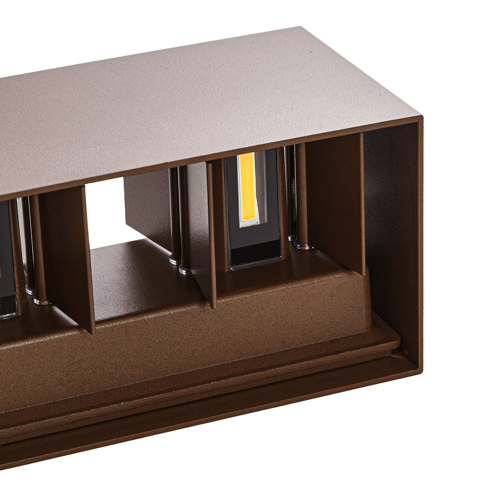 Lindby LED външна стенна лампа Nivar, ръжда, 4-крилна, 20 cm, IP54 Lindby LED външна стенна лампа Nivar, ръжда, 4-крилна, 20 cm, IP54