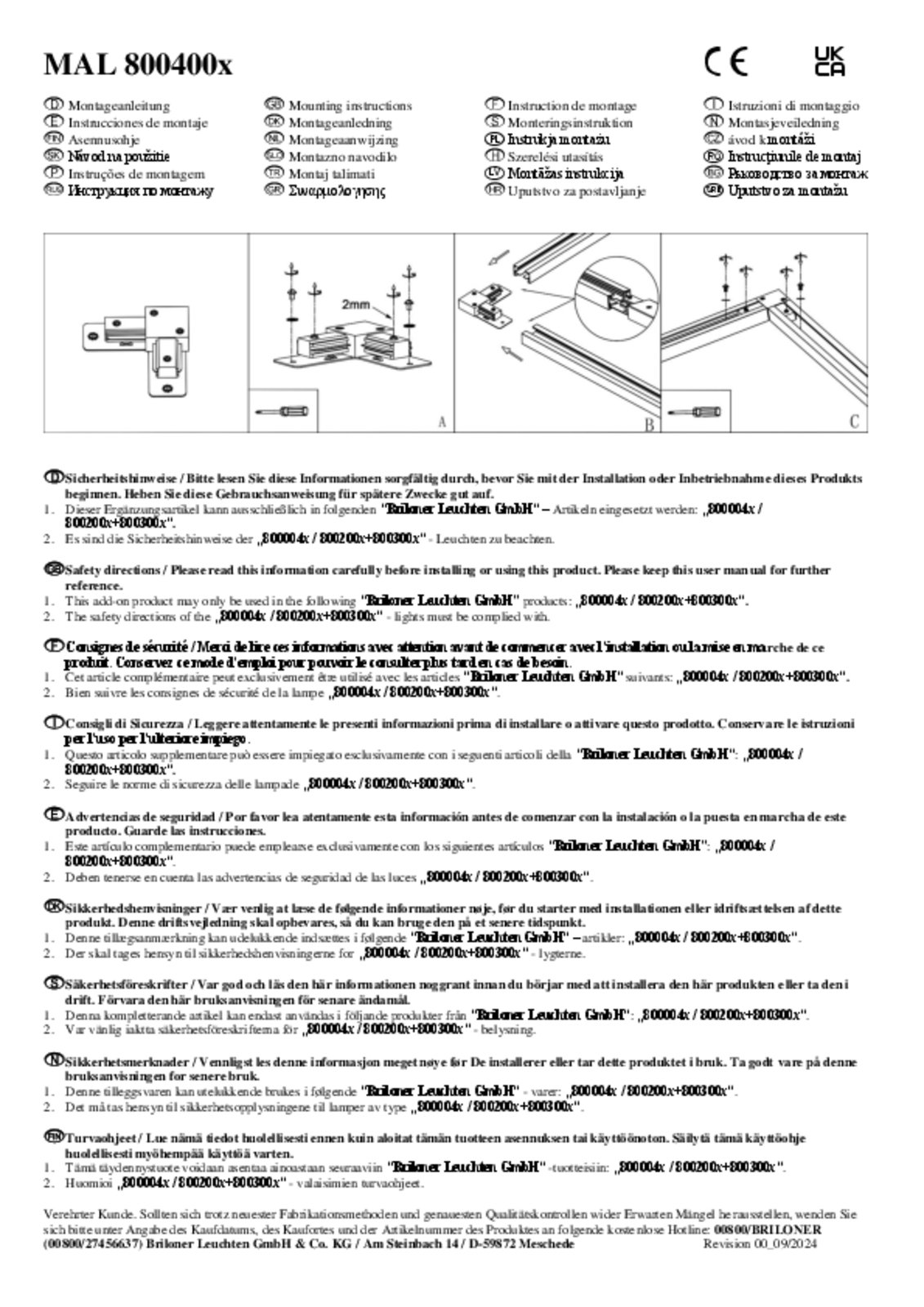 Sistem de șine RAIL 230 V negru 6 puncte 2.25m conector de colț