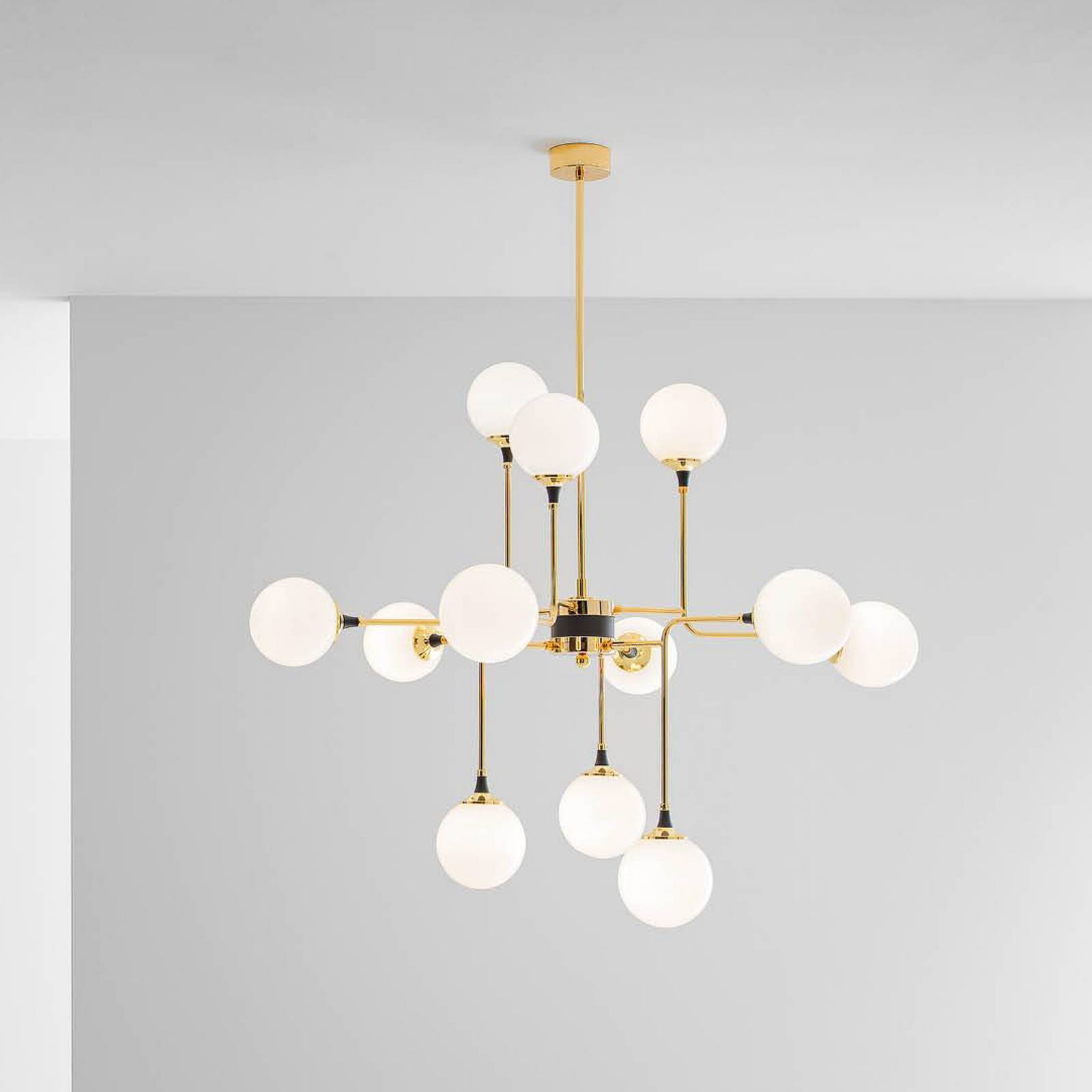 Stilnovo lampa wisząca Galassia, kolor złoty, Ø 120 cm, 12-punktowa.