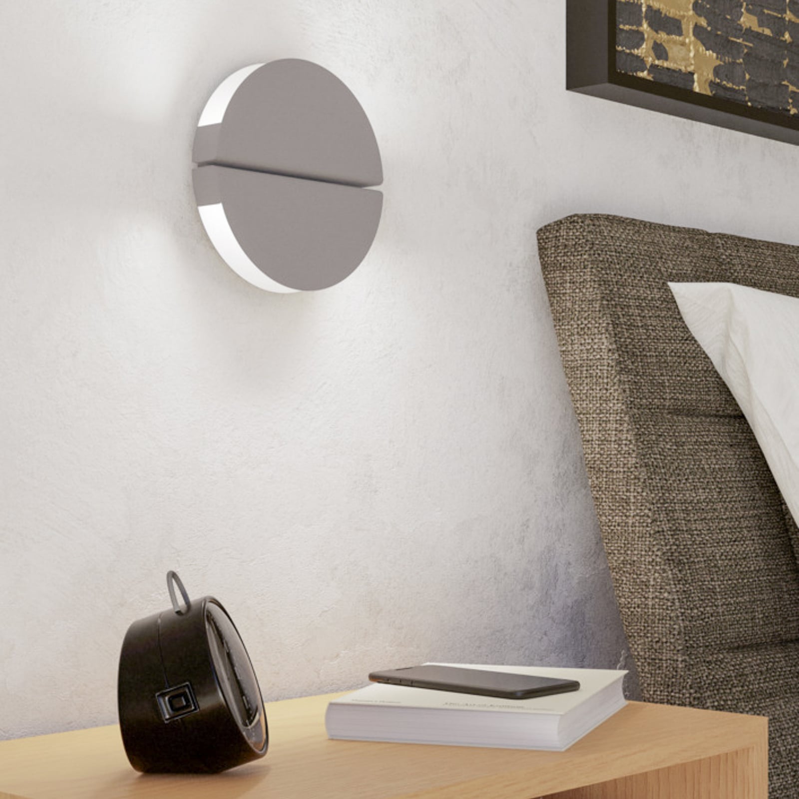 EGLO LED-Wandleuchte PIANOSA, beige, Ø 18 cm, IP44, CCT EGLO LED-Wandleuchte PIANOSA, beige, Ø 18 cm, IP44, CCT