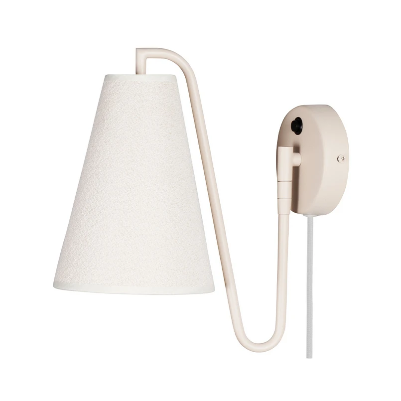 Globen Lighting - Lou Wandleuchte Bouclé Weiß/Beige
