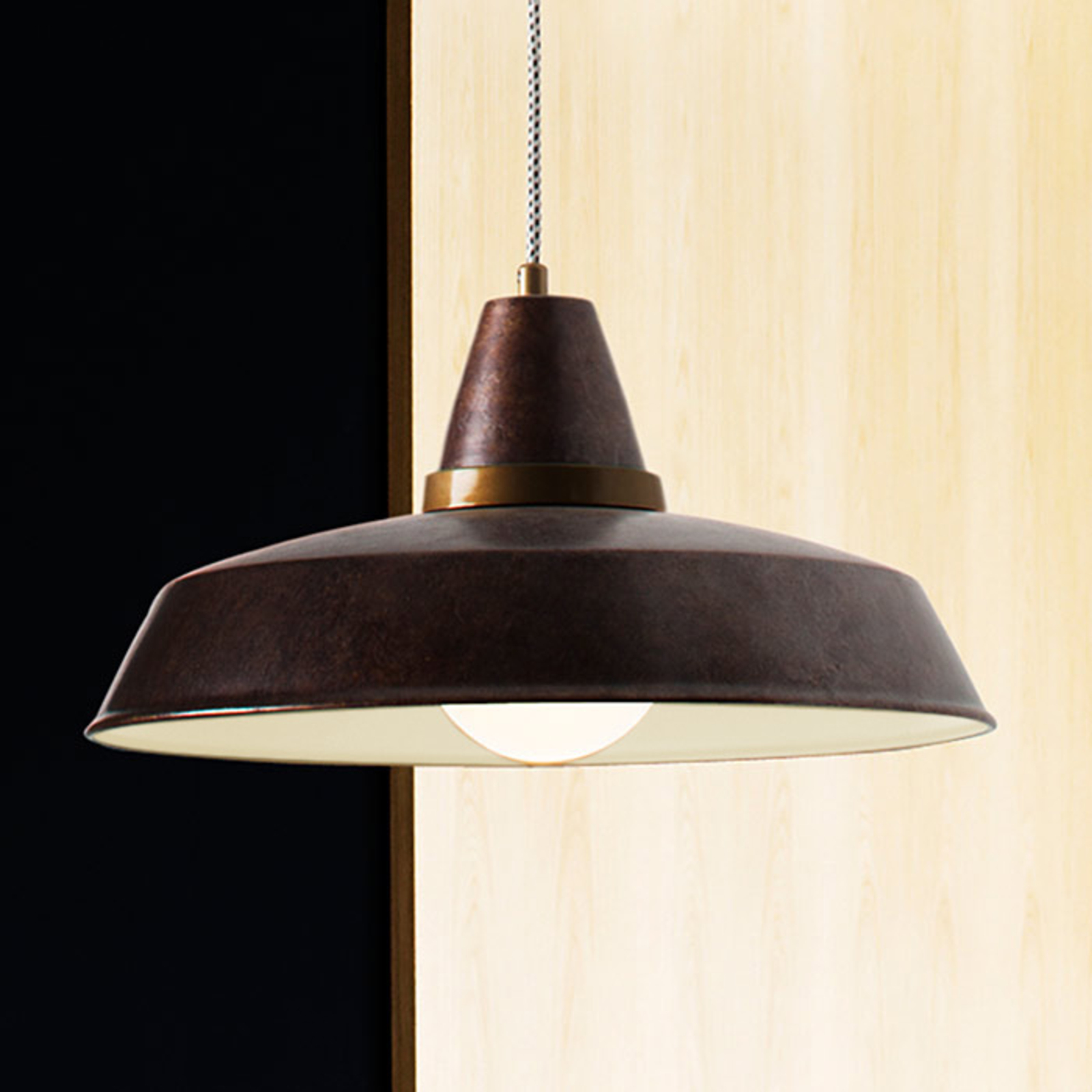 LEDS-C4 Vintage designer pendant light rusty brown 1-bulb, for Living / Dining Room, steel, E27, 100 W, energy efficiency: A++, H: 18.5 cm