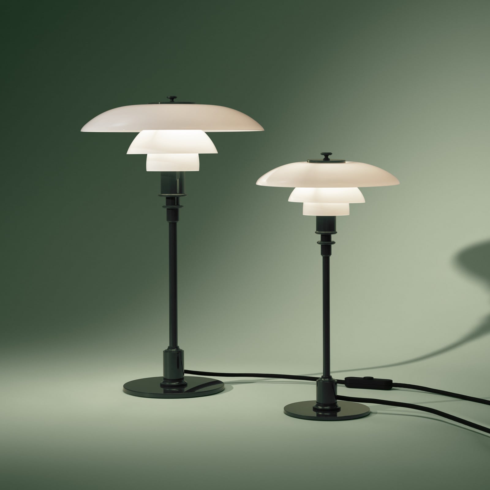 PH 2/1 pöytälamppu, tummanvihreä, halkaisija 20 cm – Louis Poulsen