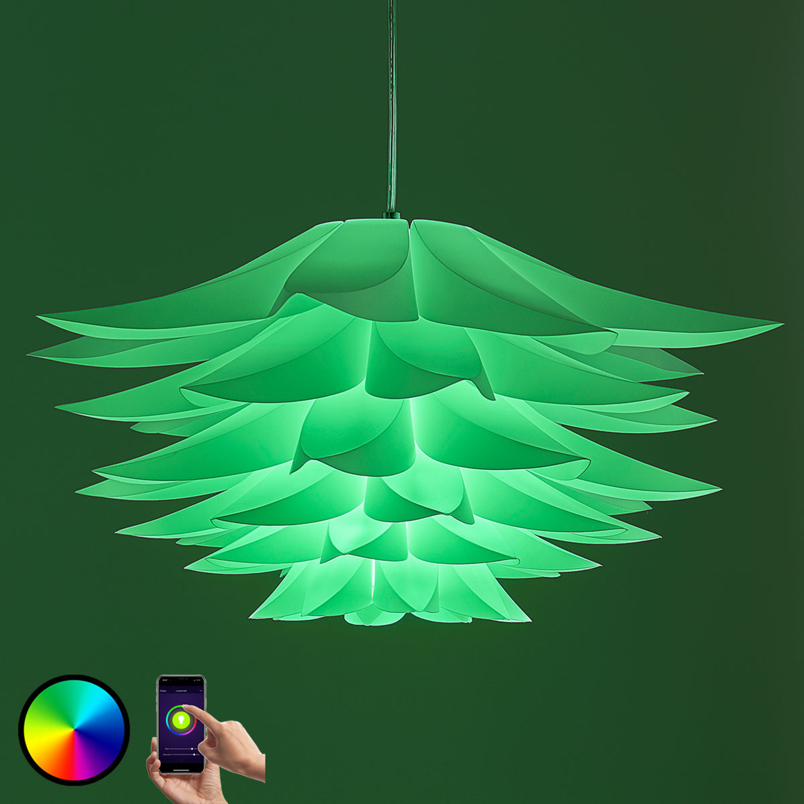 Lindby Smart lámpara colgante Lavinja, luz LED RGB
