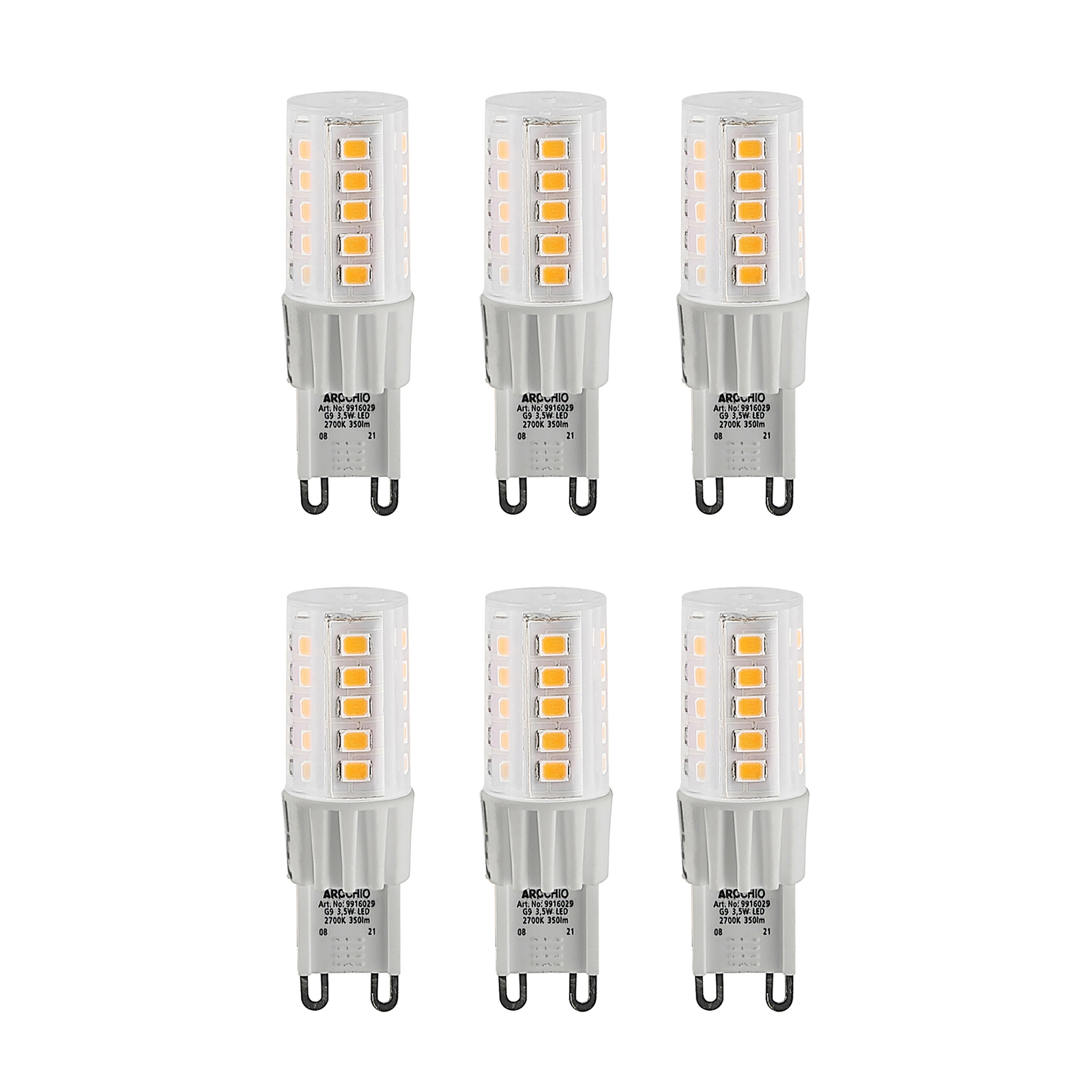 Arcchio LED-stiftlampa G9 3,5W 830 6-pack
