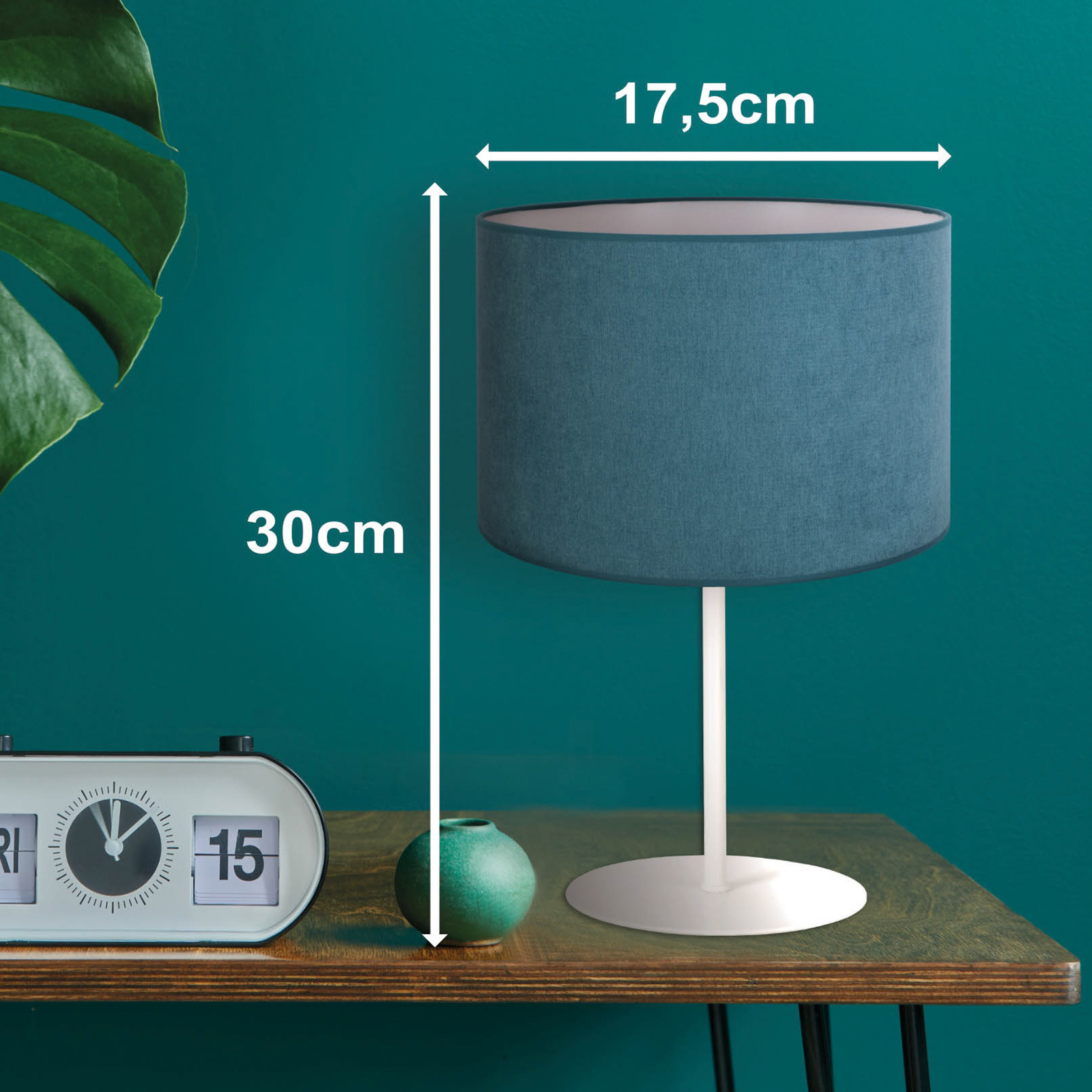 Lampe à poser Pastell Roller H 30cm turquoise
