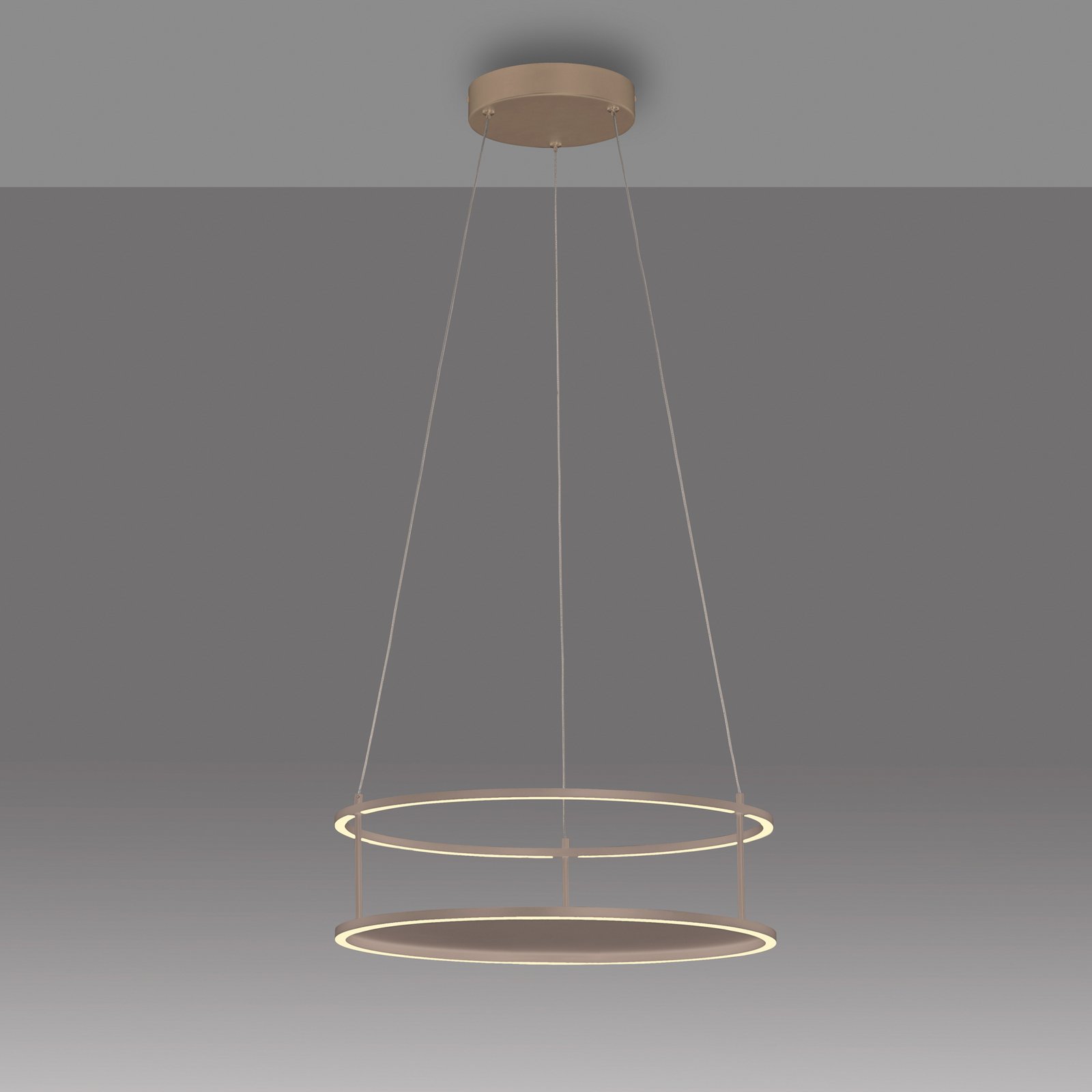 Paul Neuhaus LED-Hängelampe Contura, sandfarben, Ø 50 cm