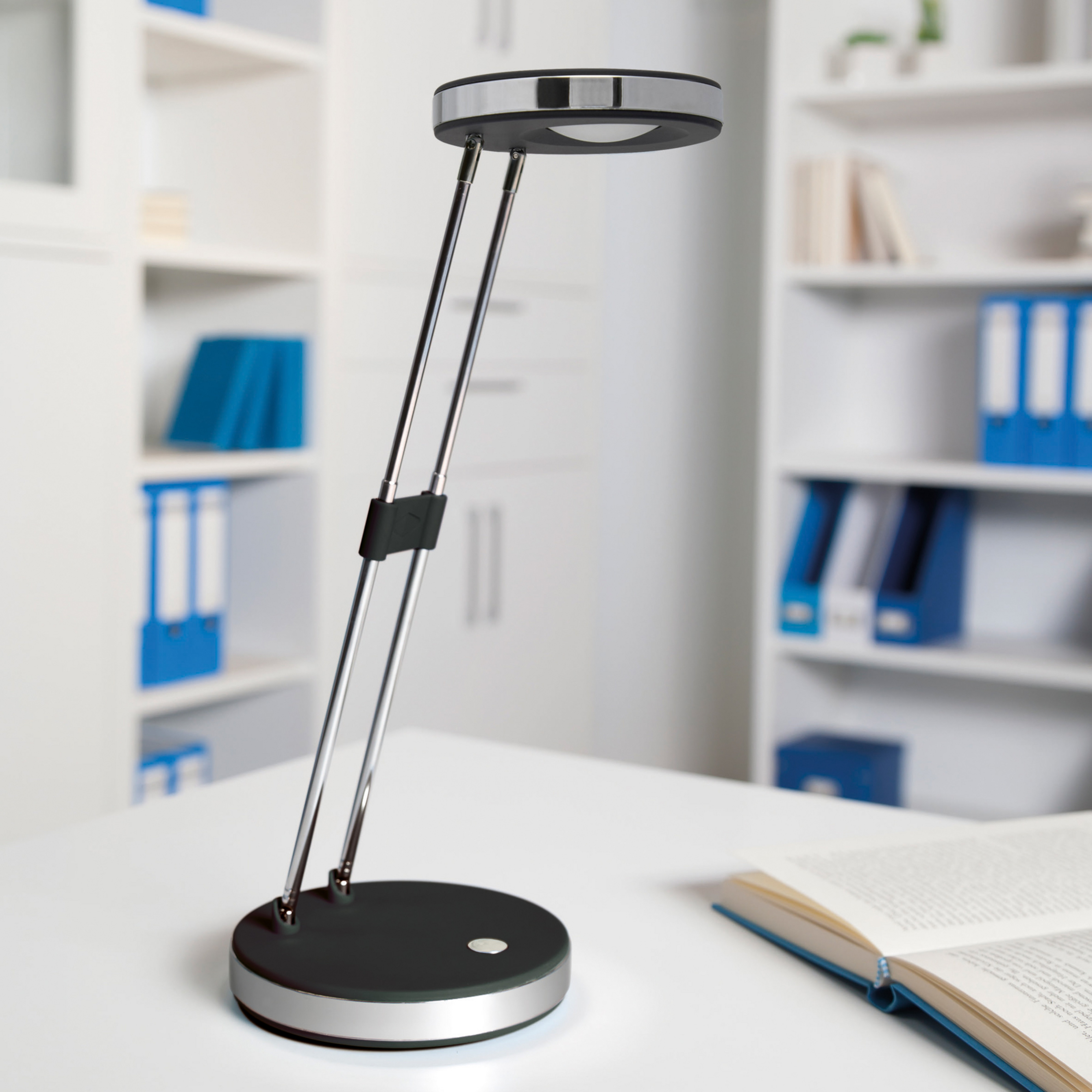 LED-Tischleuchte MAULpuck, schwarz, 38 cm, Teleskoparm