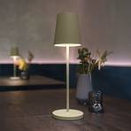 SLV Lampada ricaricabile a LED Vinolina Two, verde, alluminio, Ø 11 cm,