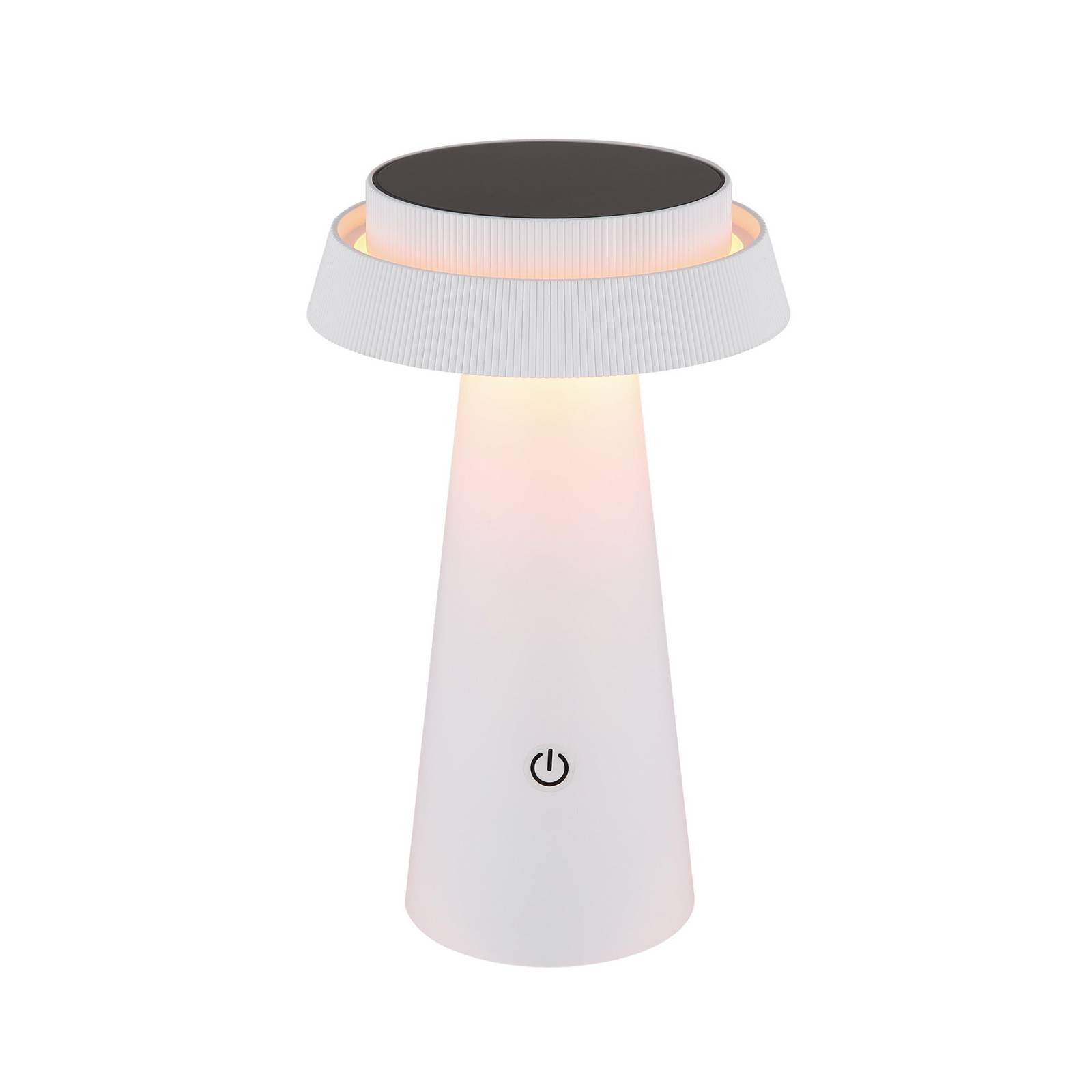LED-Solar-Tischleuchte 36624, weiß, Akku, CCT, IP54, dimmbar