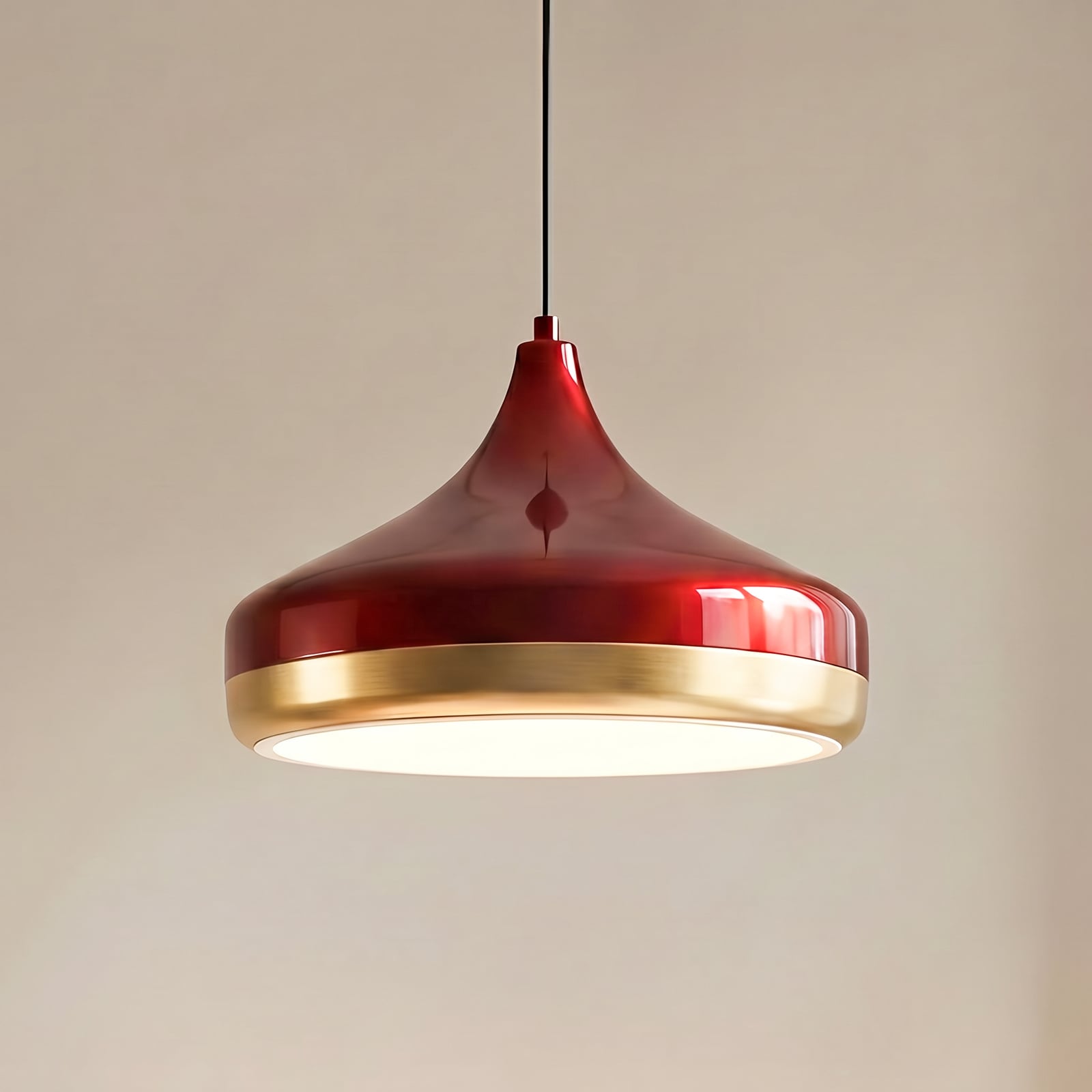Lampada a sospensione Yıldo, rosso vino, Ø 36 cm, metallo, E27