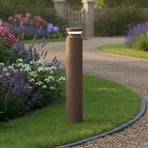 Ideal Lux Bolardo luminoso LED Boeing, altura 70 cm, marrón café