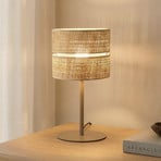 Lampe à poser Calma, beige, raphia, hauteur 38 cm, E27