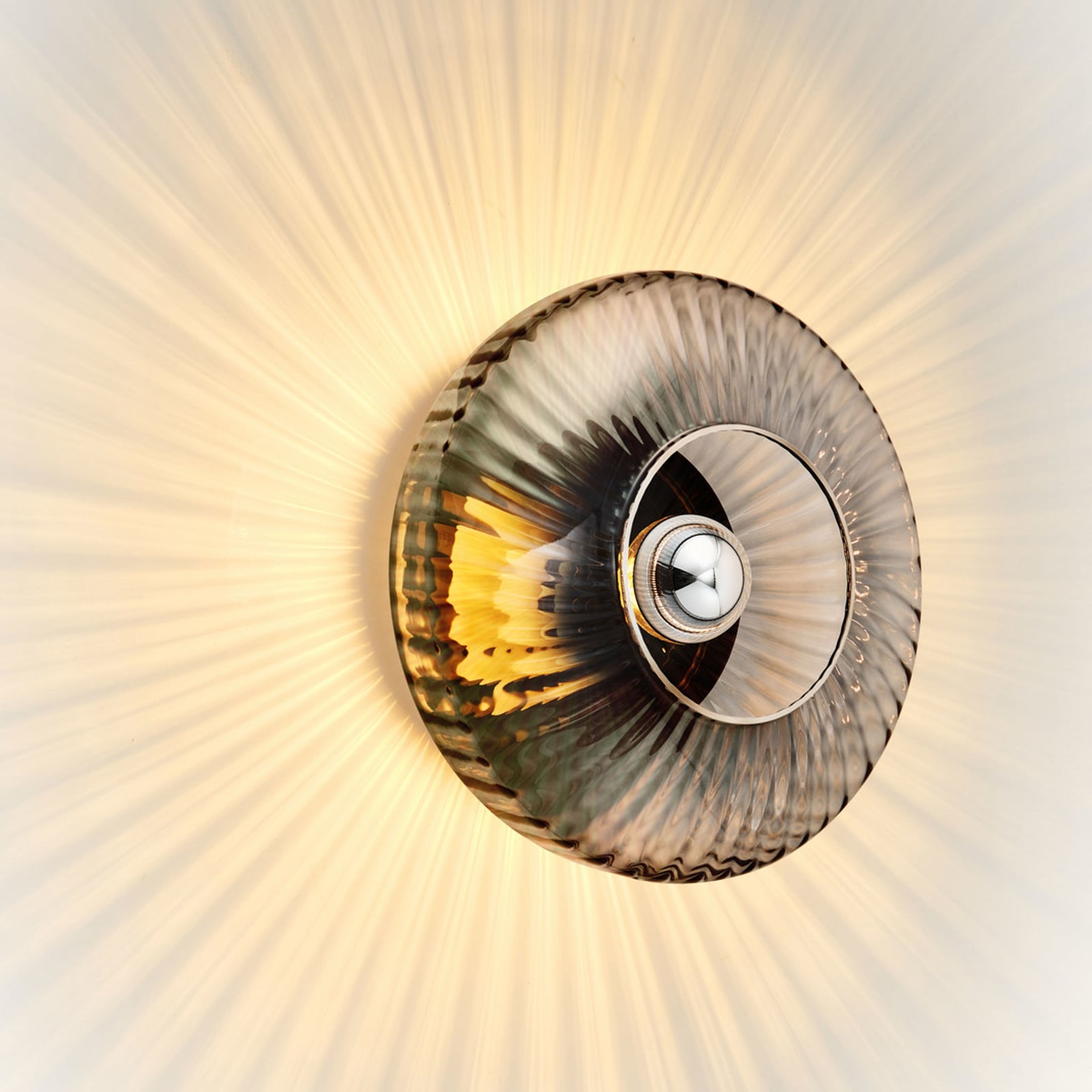 New Wave Optic Wall Lamp XL Smoke/Silver - Design By Us