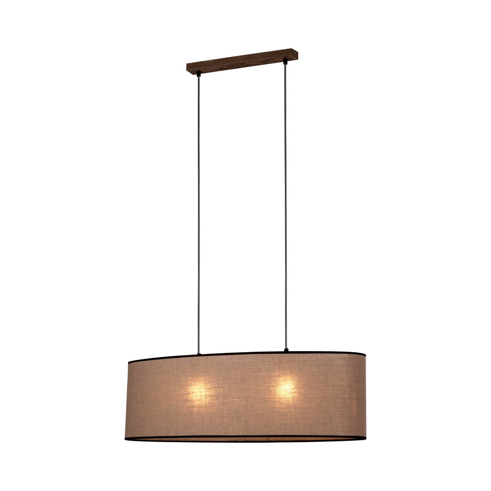 Suspension Tubo noyer noir/beige à 2 lampes