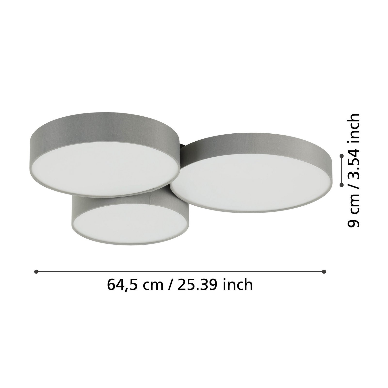 EGLO connect Smart-LED-Deckenleuchte Barbano-Z, grau