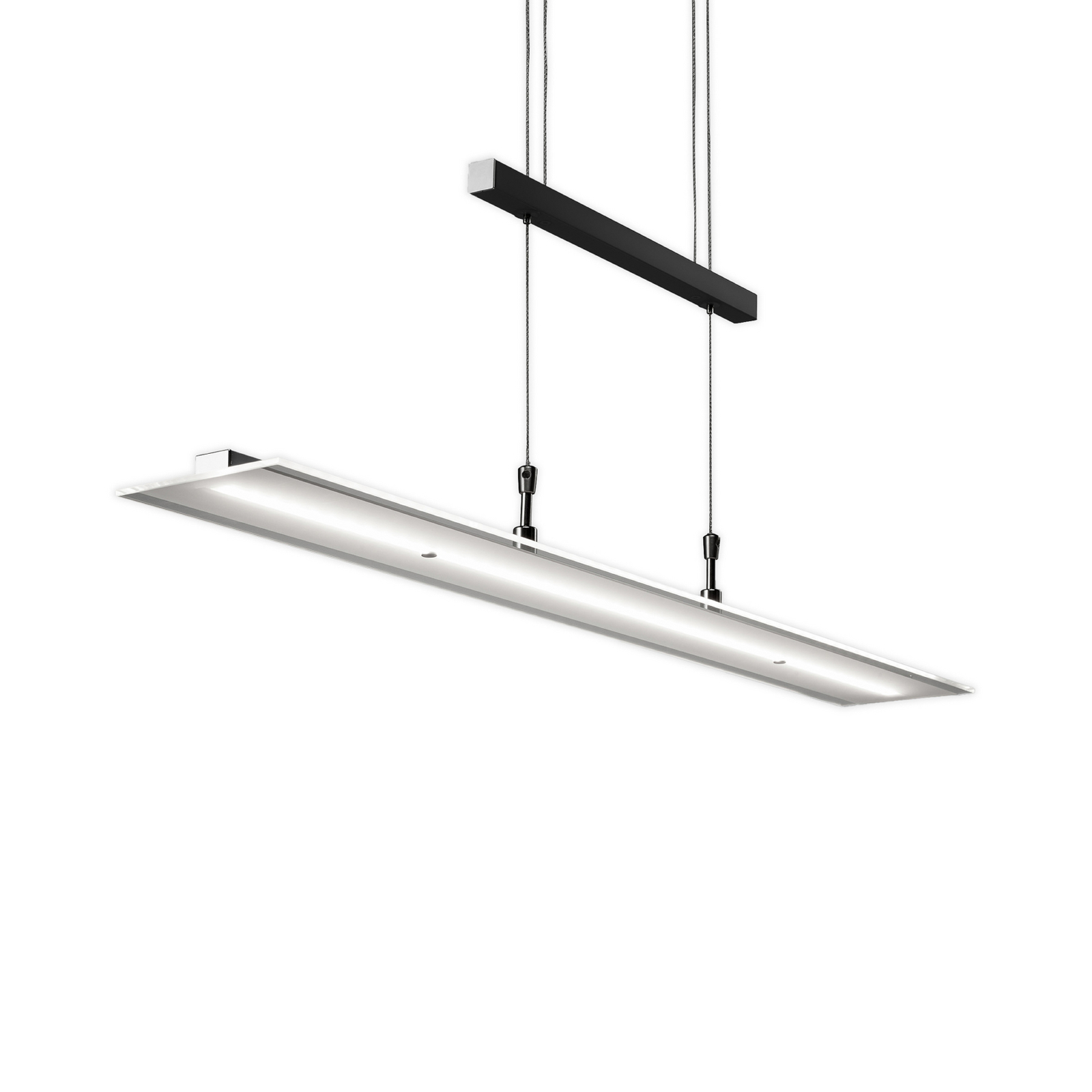 LED-Hängelampe Tick schwarz, Glas, dimmbar, höhenverstellbar