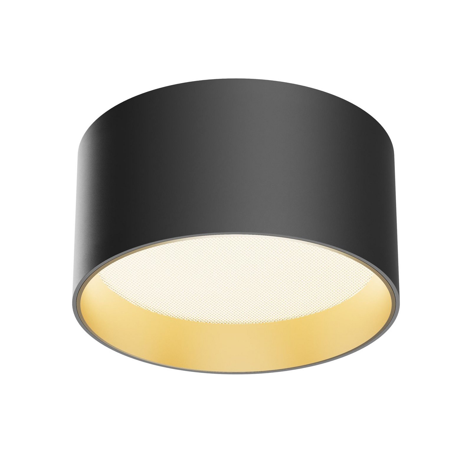 Maytoni Vega LED downlight, black/gold, Ø 14 cm, 15W, aluminium