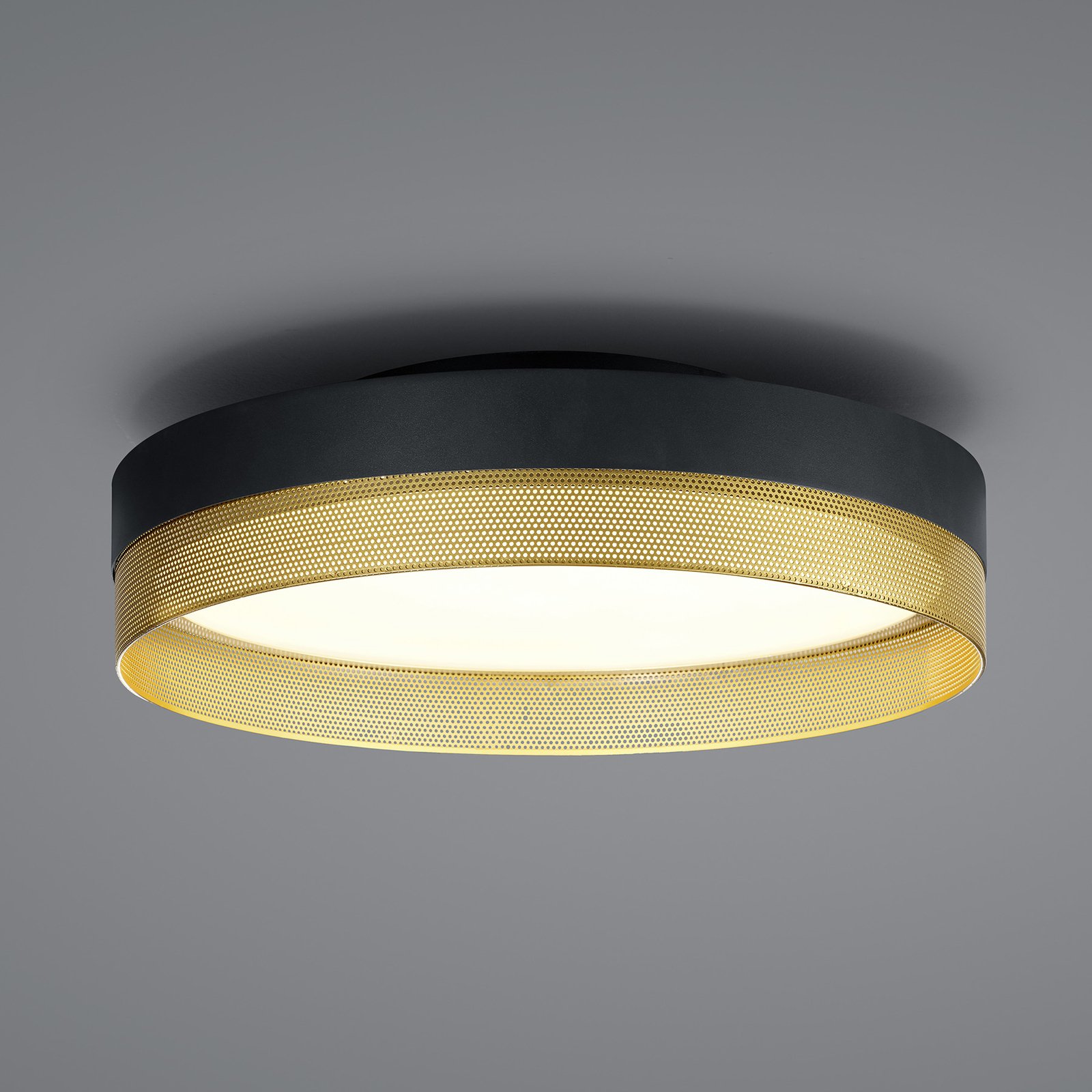 LED-Deckenleuchte Mesh, Ø 45 cm, schwarz/gold