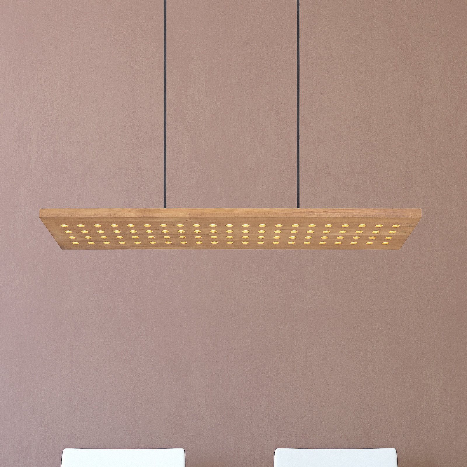 Globo Lampă pendul LED Dolores negru mat/maro deschis - Camera de zi / sufragerie - modern - negru mat maro deschis - Metal