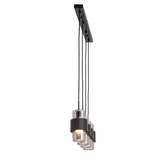Pendant light 22142 4bulb 105 cm black/chrome Lights.co.uk