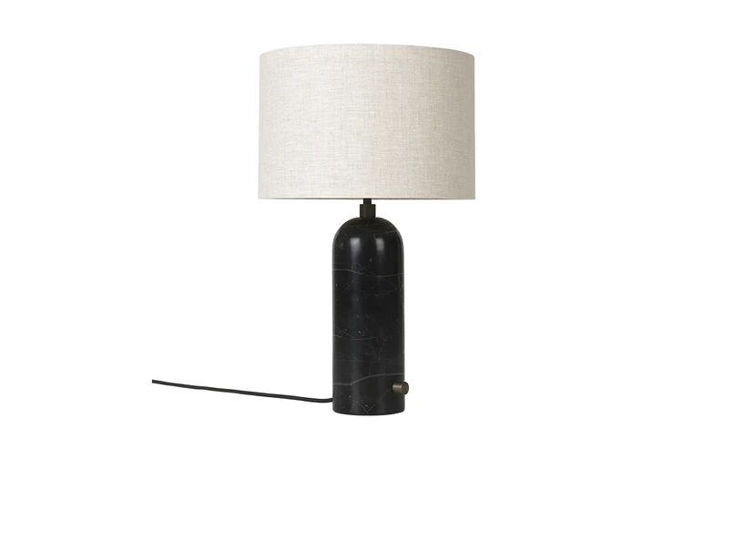 GUBI - Gravity Tafellamp Small Zwart Marmer/Canvas