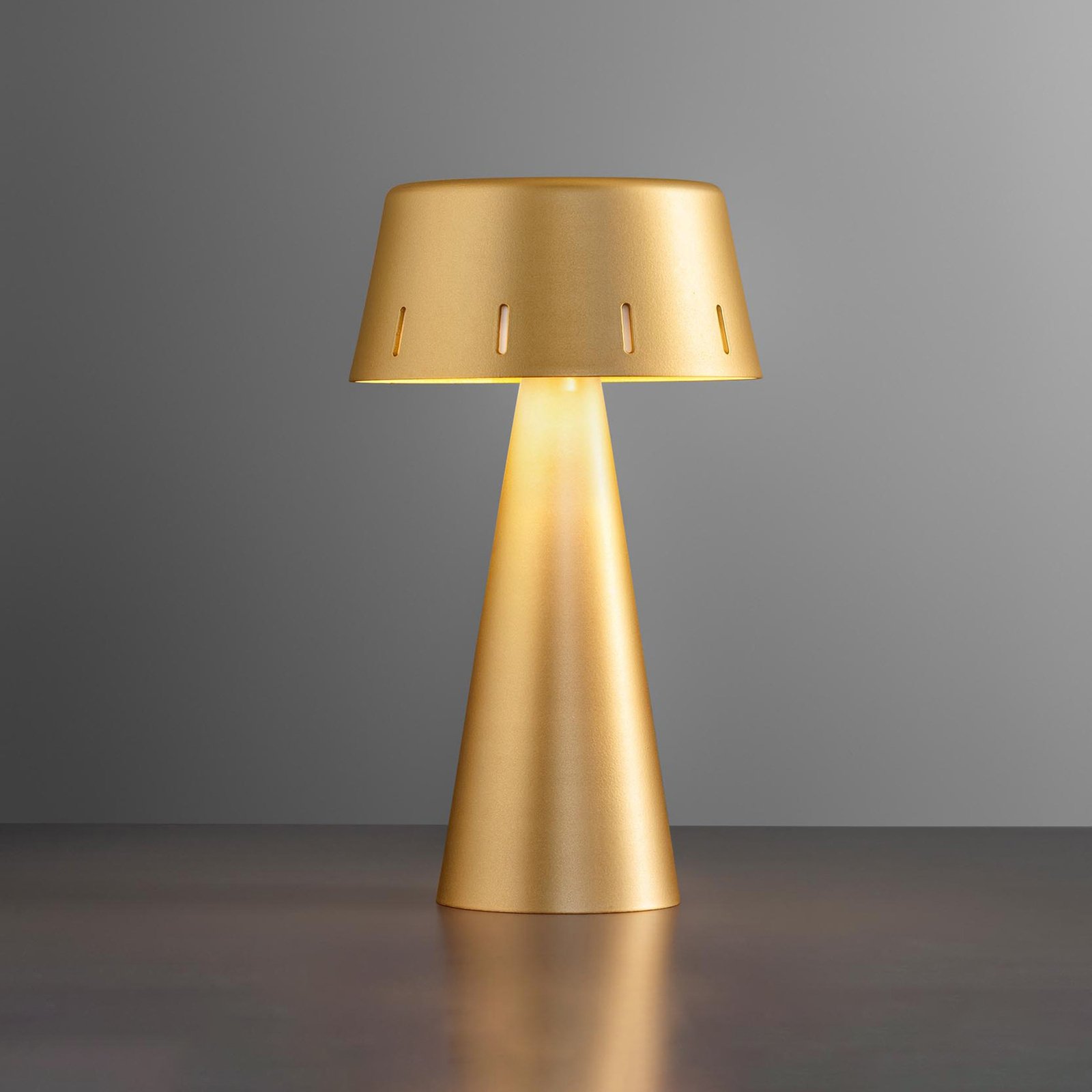 OLEV Makà LED table lamp with a battery, gold
