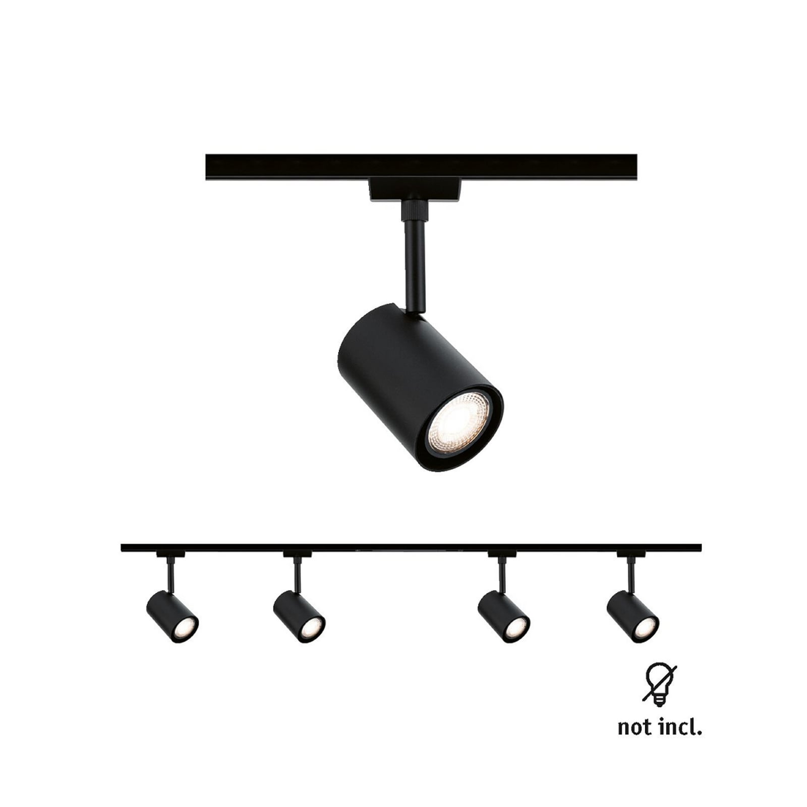 Kit de inicio Paulmann Luxe, negro, alimentación central, GU10